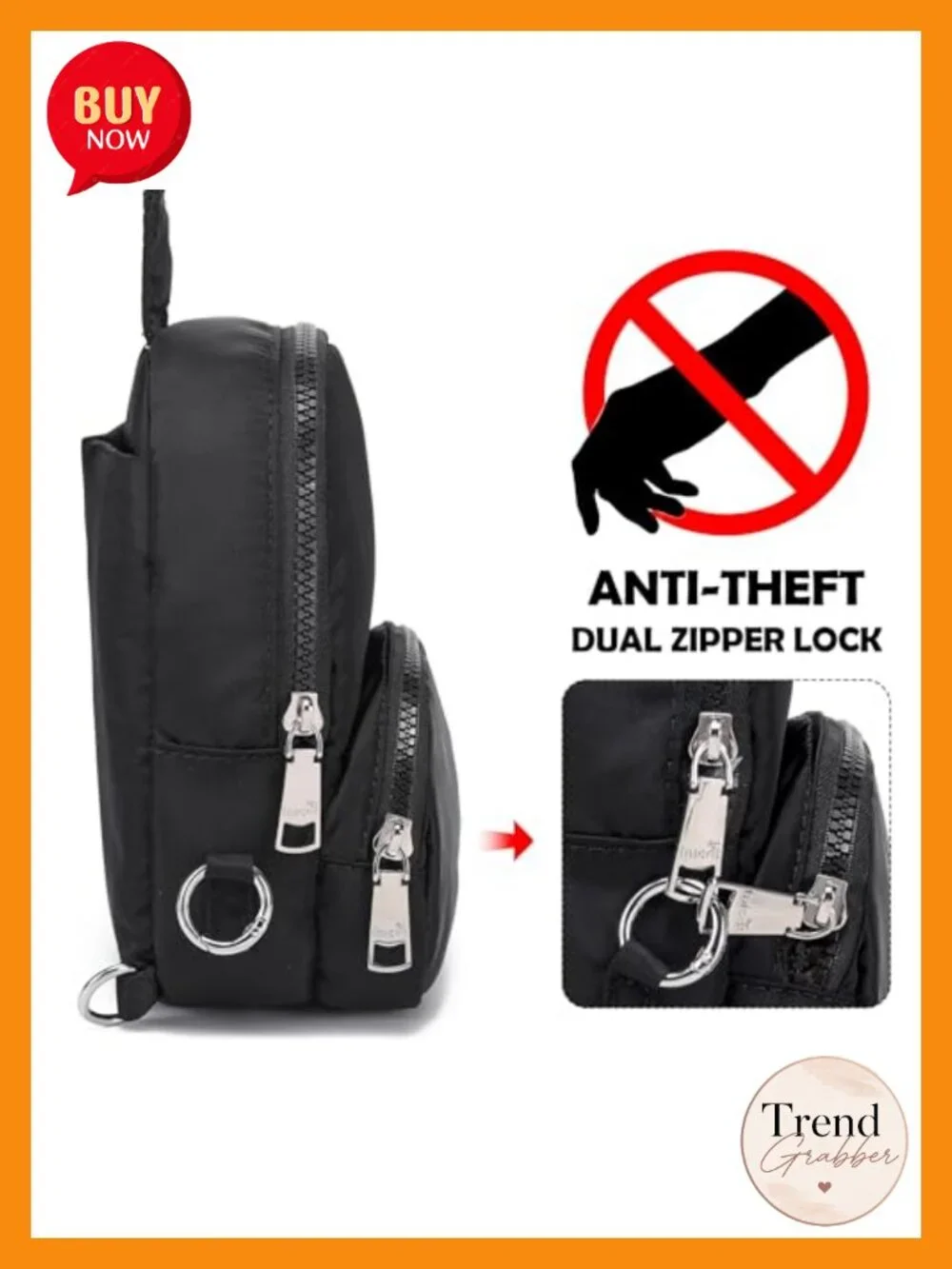 Women's Anti Theft RFID Crossbody Sling Bag with Adjustable Strap Nylon